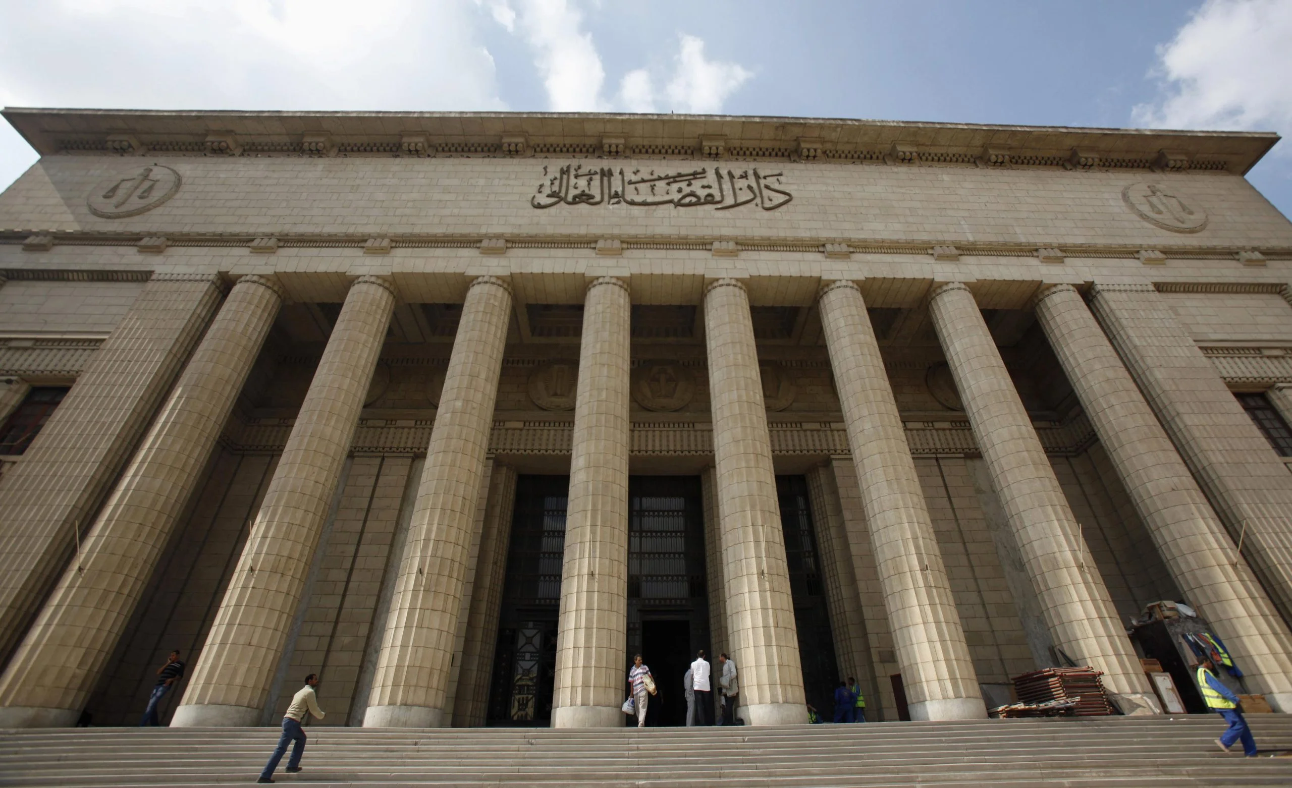 A view of the High Court of Justice in Cairo November 1, 2011. The words read, " High Court of Justice." Egypt's judiciary has emerged from the uprising that toppled Hosni Mubarak as one of the few institutions retaining some credibility, but the weight of public expectations may have forced it to take on too much, far too fast. Picture taken November 1, 2011. To match Analysis EGYPT-JUDICIARY  REUTERS/Mohamed Abd El-Ghany  (EGYPT - Tags: POLITICS CRIME LAW)